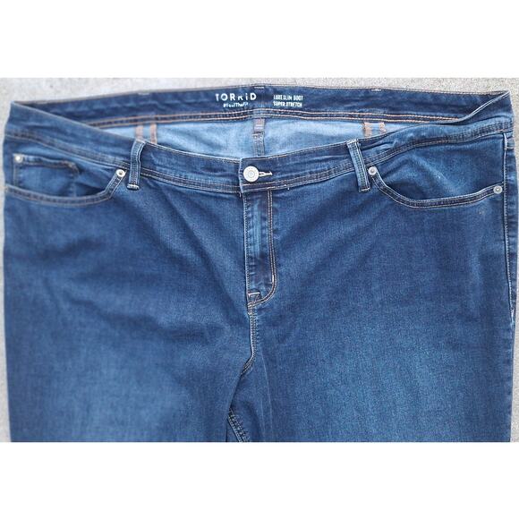 Torrid Luxe Slim Boot Super Stretch Blue Jeans Size 26 Tall Plus size 31" inseam - Picture 6 of 7